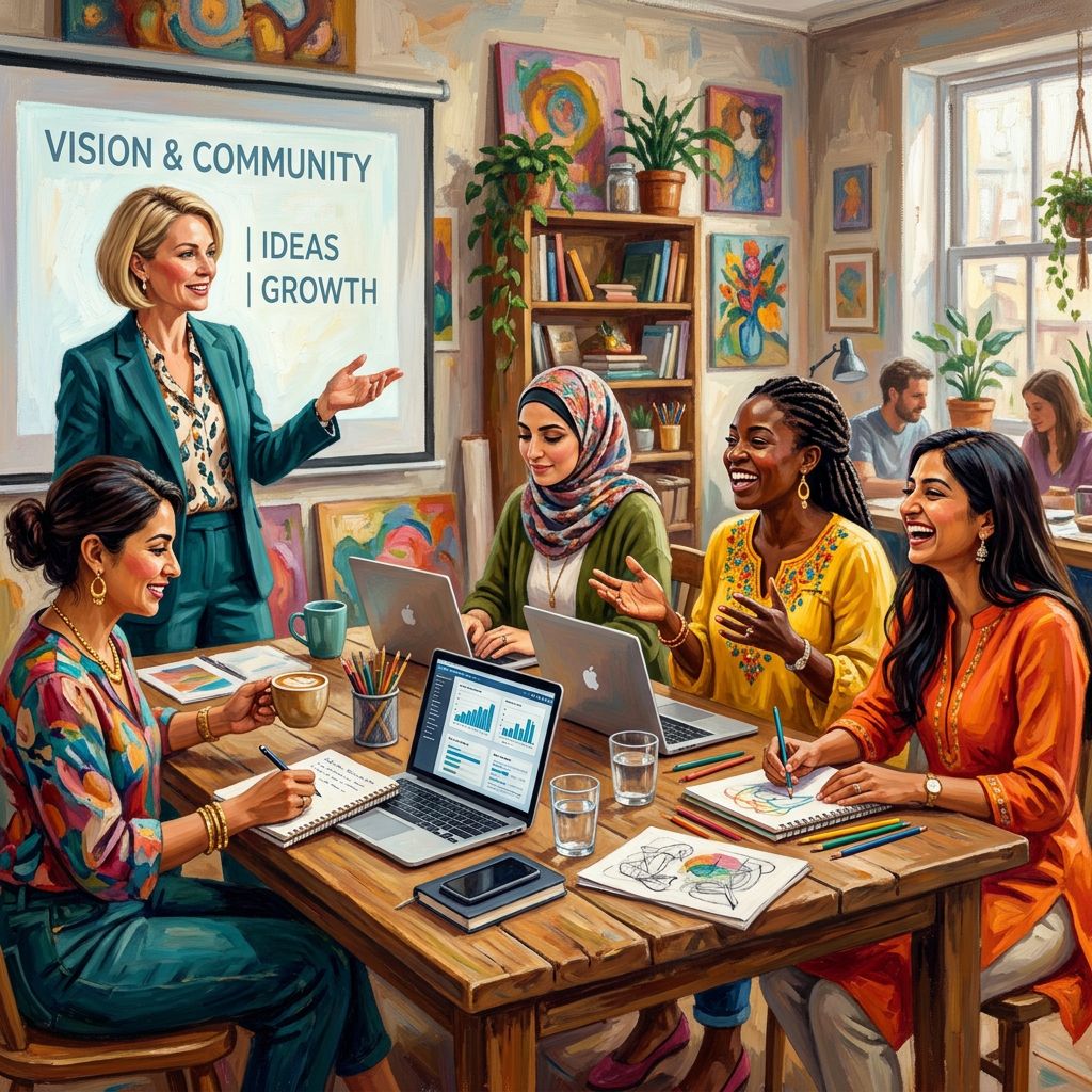 A group of diverse women standing together in support of one another